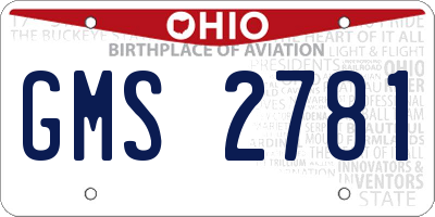 OH license plate GMS2781