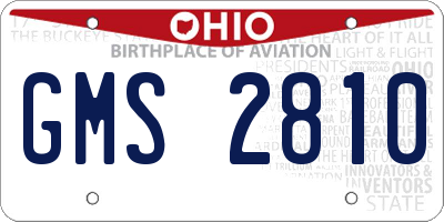 OH license plate GMS2810