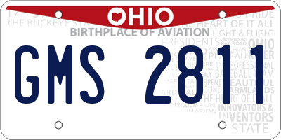 OH license plate GMS2811