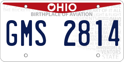 OH license plate GMS2814