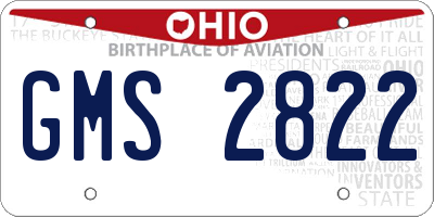 OH license plate GMS2822