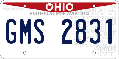 OH license plate GMS2831