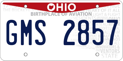 OH license plate GMS2857