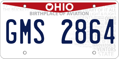 OH license plate GMS2864