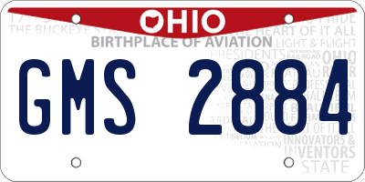 OH license plate GMS2884