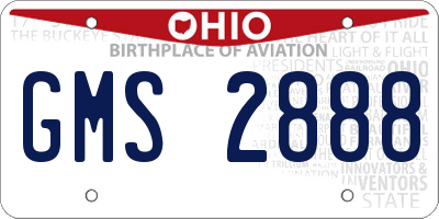 OH license plate GMS2888