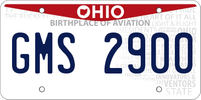 OH license plate GMS2900