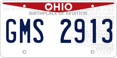 OH license plate GMS2913