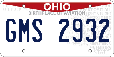 OH license plate GMS2932