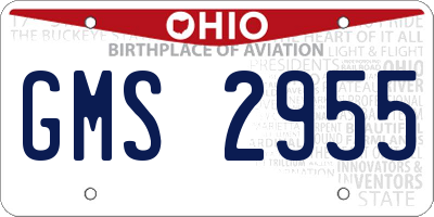 OH license plate GMS2955