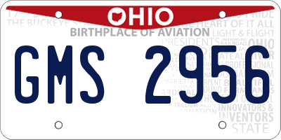 OH license plate GMS2956