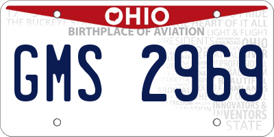 OH license plate GMS2969