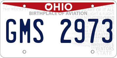 OH license plate GMS2973