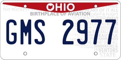 OH license plate GMS2977