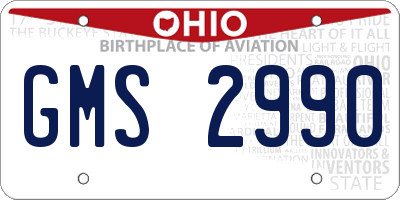 OH license plate GMS2990