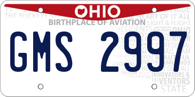 OH license plate GMS2997