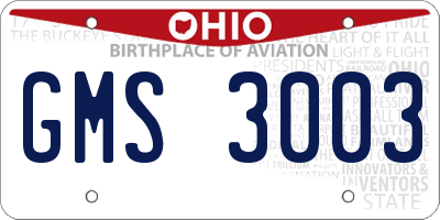 OH license plate GMS3003