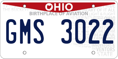 OH license plate GMS3022