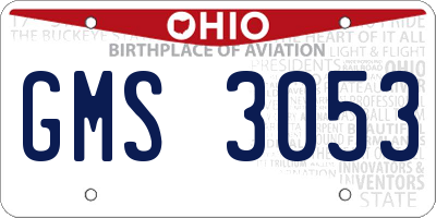 OH license plate GMS3053