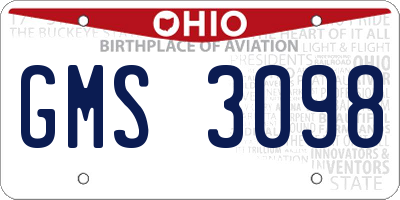 OH license plate GMS3098