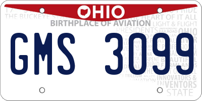 OH license plate GMS3099