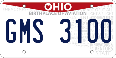 OH license plate GMS3100