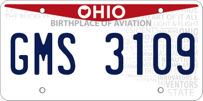 OH license plate GMS3109