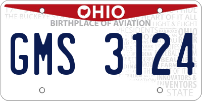 OH license plate GMS3124