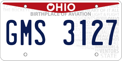 OH license plate GMS3127