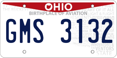 OH license plate GMS3132