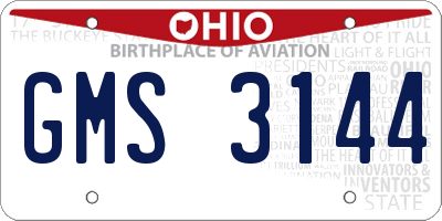 OH license plate GMS3144