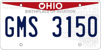OH license plate GMS3150