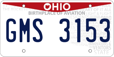 OH license plate GMS3153