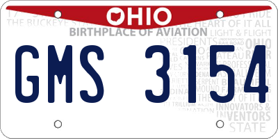 OH license plate GMS3154