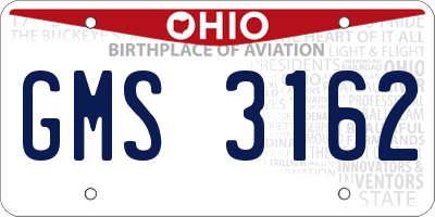 OH license plate GMS3162