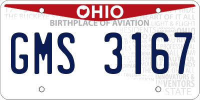 OH license plate GMS3167