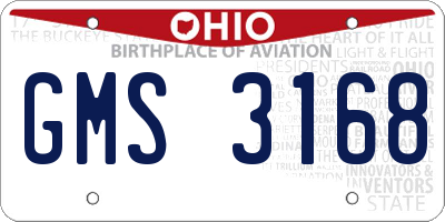 OH license plate GMS3168