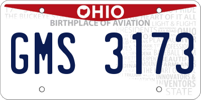 OH license plate GMS3173