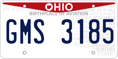 OH license plate GMS3185