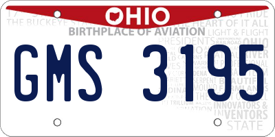 OH license plate GMS3195