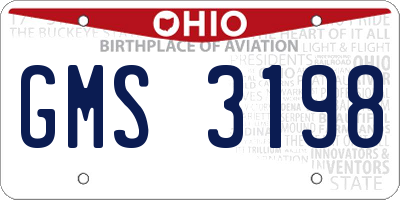 OH license plate GMS3198