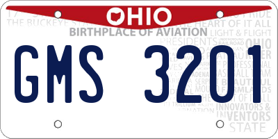 OH license plate GMS3201