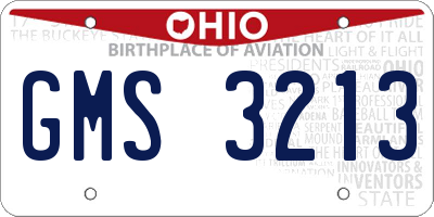 OH license plate GMS3213