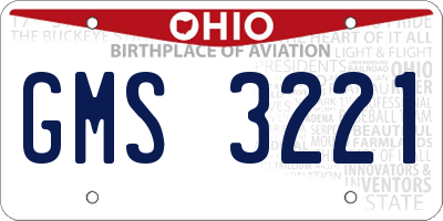 OH license plate GMS3221