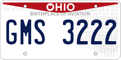 OH license plate GMS3222