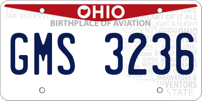 OH license plate GMS3236