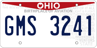 OH license plate GMS3241