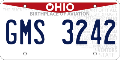 OH license plate GMS3242