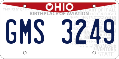 OH license plate GMS3249