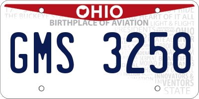 OH license plate GMS3258